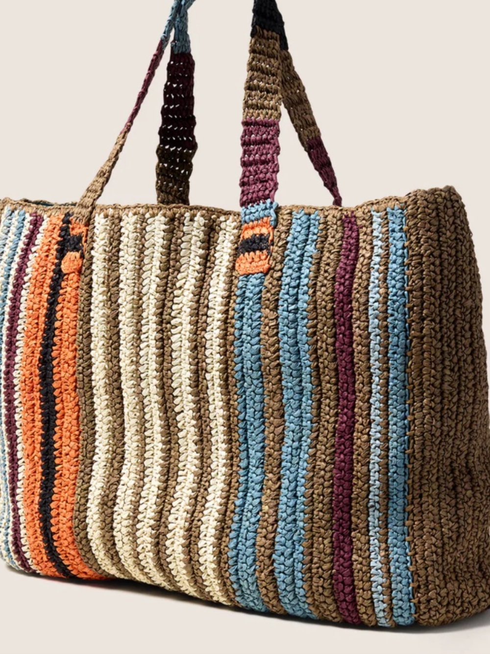 EVEREVE Woven Stripe Tote. Color Toasted natural. NWOT - Picture 2 of 8